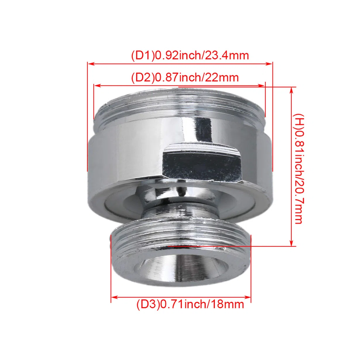 RDEXP Rubinetto Aeratore Filettatura Maschio a Rubinetto Adattatore 360 Gradi Rame, Argento, 2.34x2.34x2.07cm/0.92x0.92x0.81inch