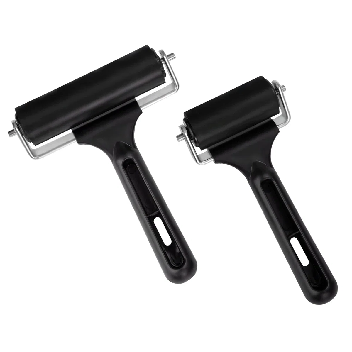 Rullo in Gomma, 2 Pezzi Rullo di inchiostro Brayer Rullo di Colla per incisioni e Stampe, Sfondi, Stampaggio A Blocchi di inchiostro, Strumenti carta da parati e bricolage (6 e 10 cm)