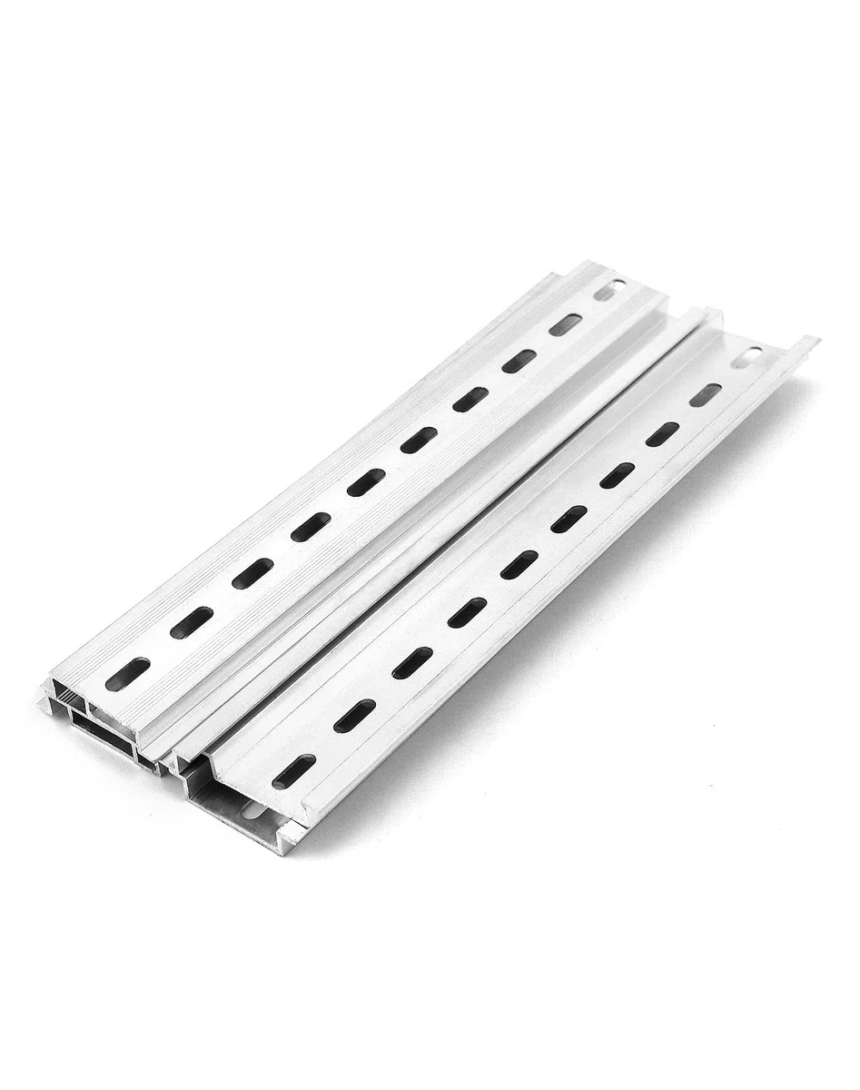 QWORK® 6 Pezzi Guida Din In Alluminio, Guida Din, 35 mm Di Larghezza, 7.5 mm Di Altezza, 200 mm Di Lunghezza, Per Installare Apparecchiature Elettriche Come Interruttori Automatici