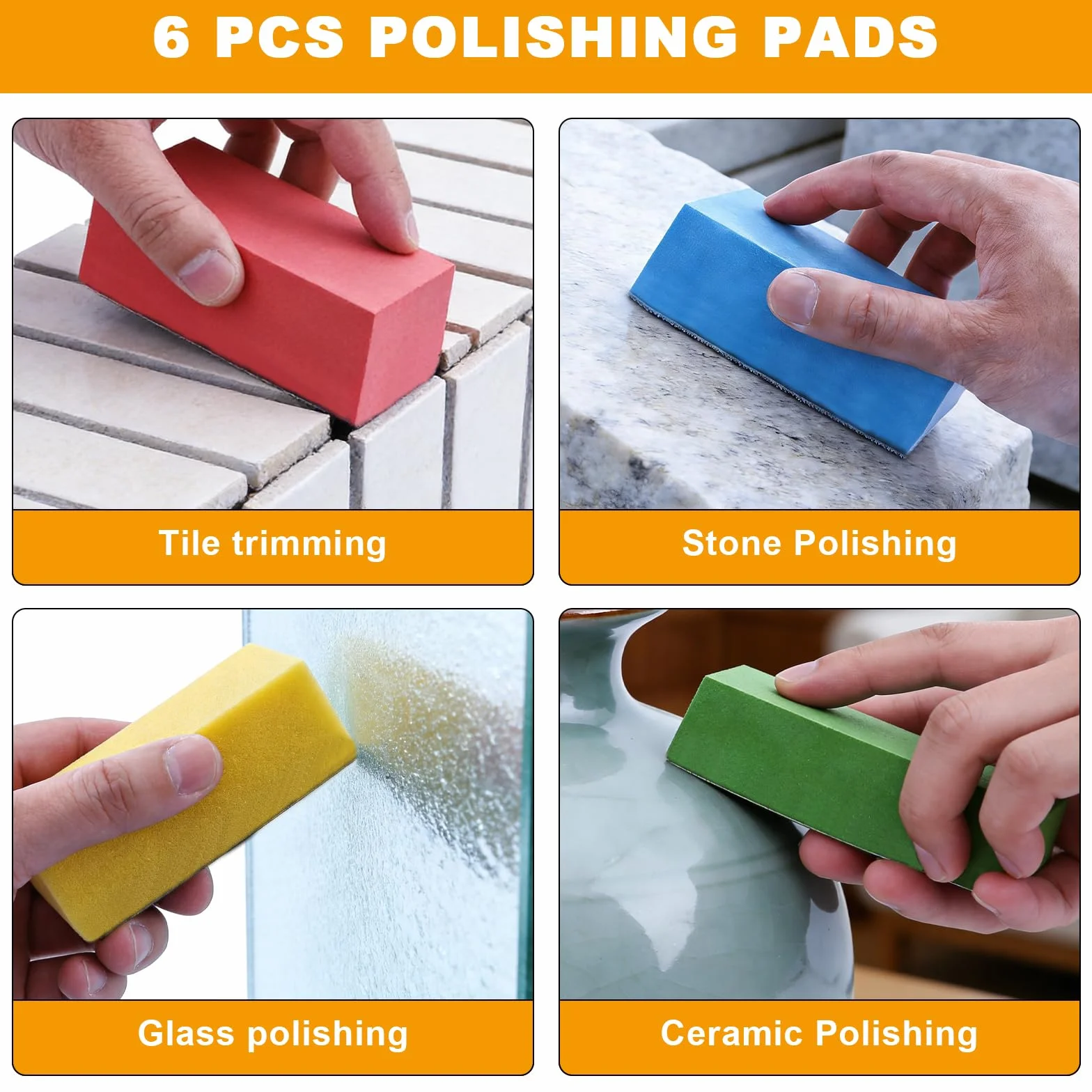 6 Pezzi Dischi Abrasivi Diamantati, per Levigare Piastrelle E Vetro, per Piastrelle In Pietra e Ceramica, Vetro, Levigatura e Rifinitura Con Diverse Grane, 60#, 100#, 200#, 400#, 600#, 1000#