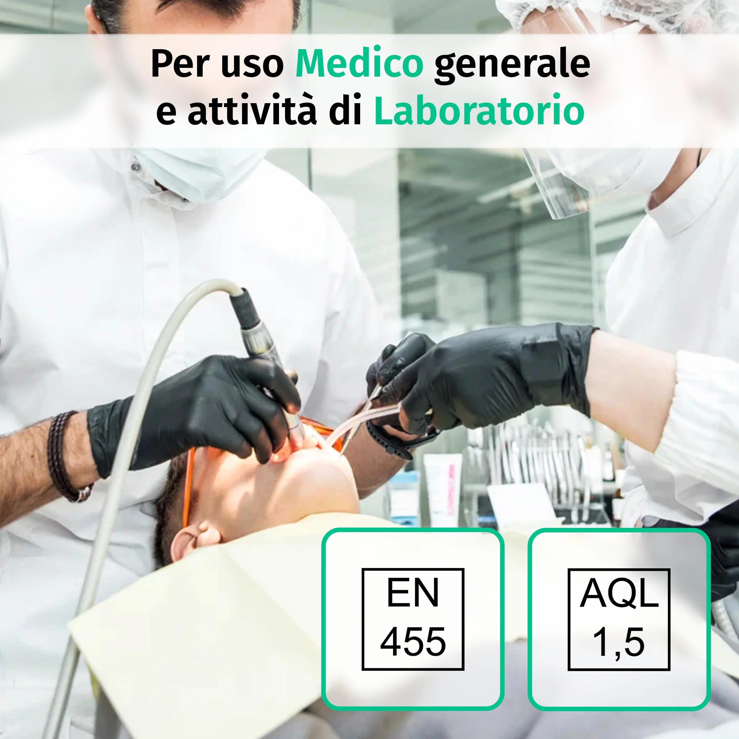 SF Guanti Nitrile XL Neri – 100 Guanti Monouso Resistenti e Professionali, Senza Lattice e Senza Polvere