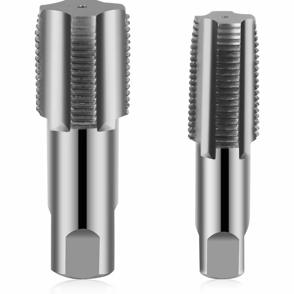 Set di frese per filettature in acciaio al carbonio, filettatura femmina da 1/2", filettatura femmina da 3/4", per raccordi di tubature dell'acqua, macchinari e riparazione auto