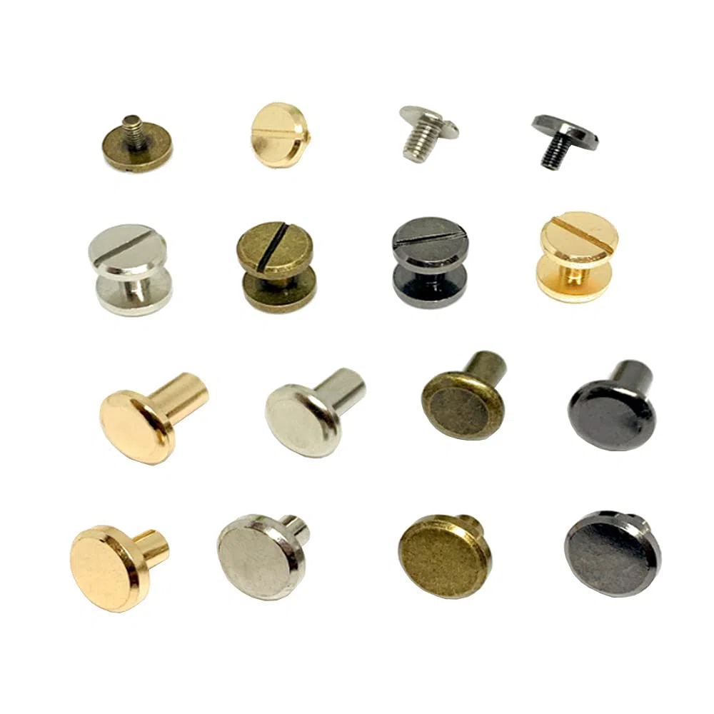 Tucireat Viti Testa Piatta 80 Paia Binding Screws Viti Set di Viti per Boccola per Libro Scrapbook Photo Album Cintura,4x6mm,Oro, Argen, Bronzo, Nero Scuro