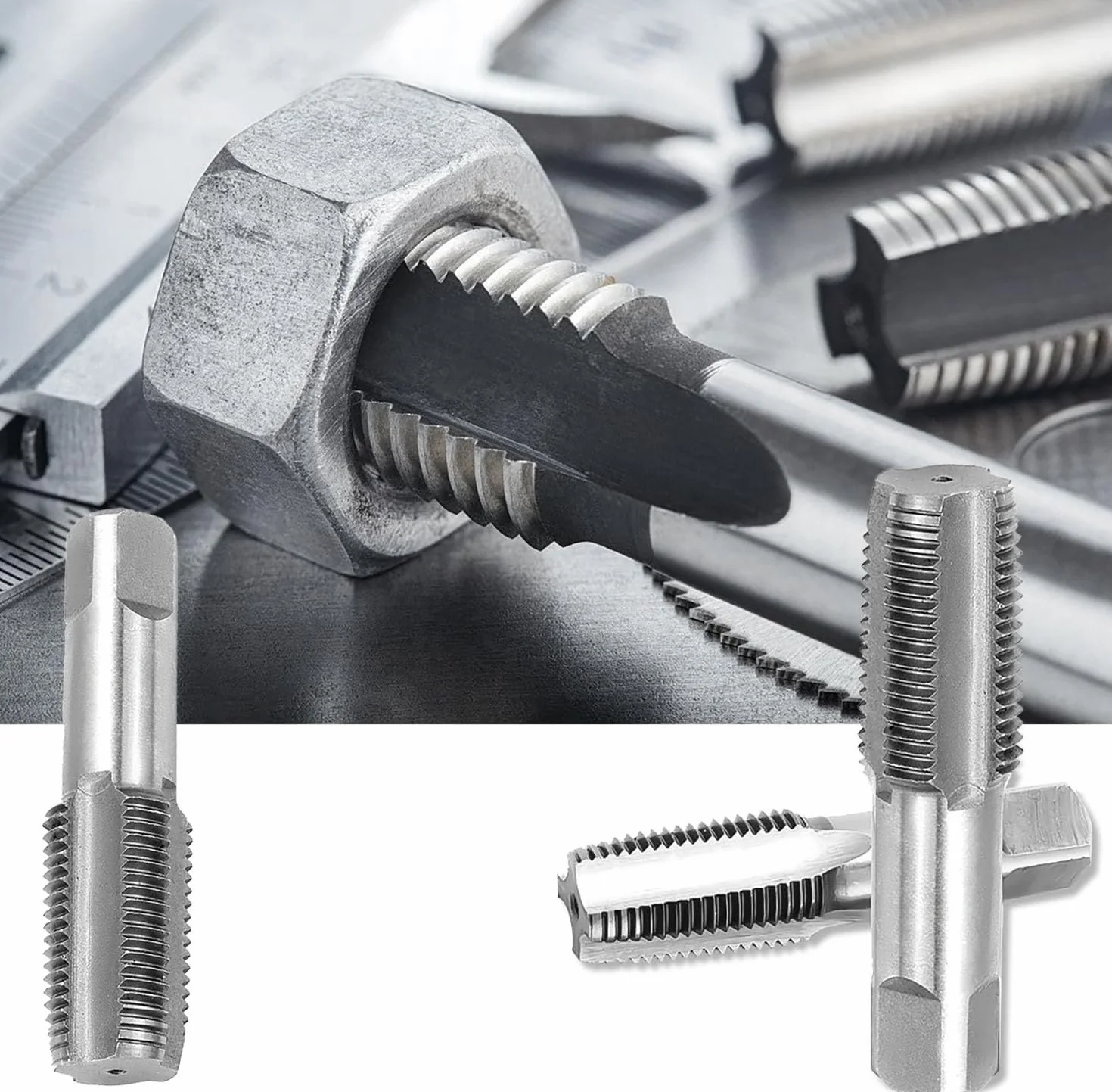 Set di maschi per tubi, in acciaio al carbonio, filettatura interna, 1/8", per l'uso in tubi dell'acqua, automobili e macchinari