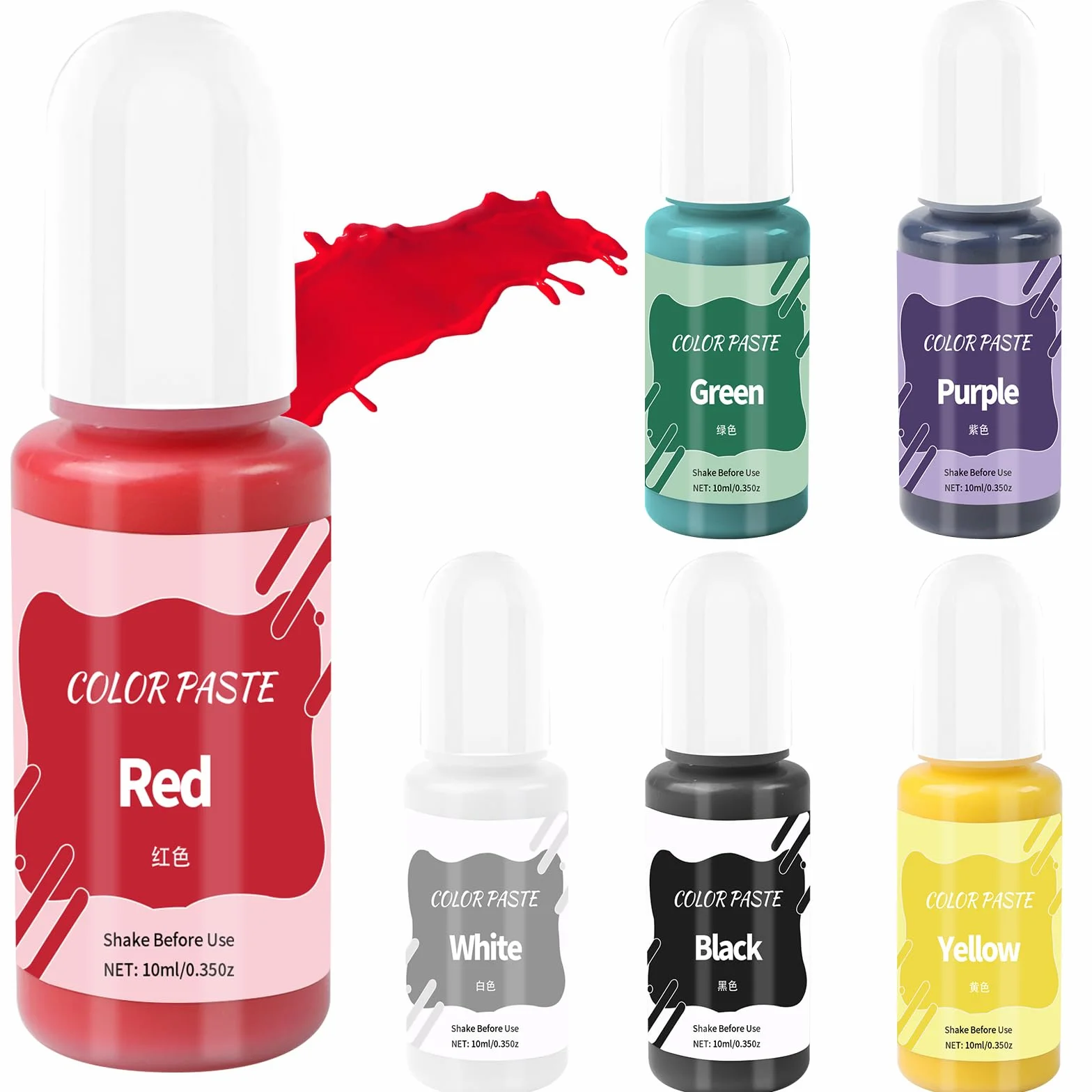 6 pigmenti colorati per colata in polvere, 10 ml, vernice a base d'acqua, alta concentrazione, polvere pigmentata per modellismo e progetti creativi