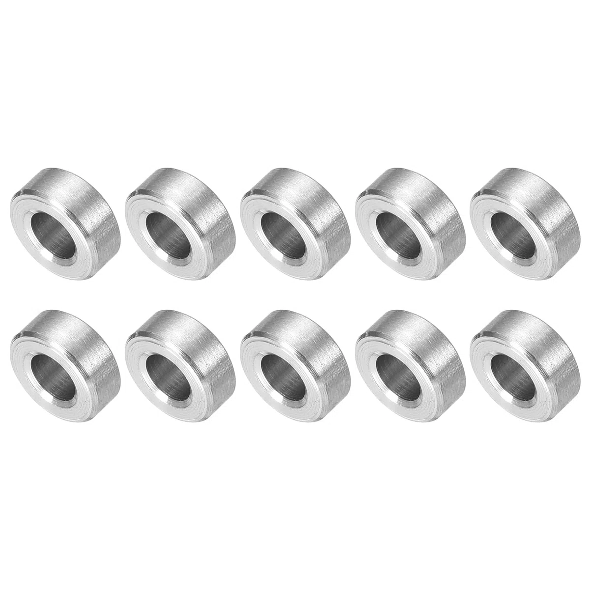 QUARKZMAN 10pz Distanziatori in Acciaio Inossidabile, 5mm ID x 10mm OD x 4mmL Separatore a Vite in Ottone Non Filettato Spacer Rotondo per Viti Bulloni Dadi 3/16" o M5