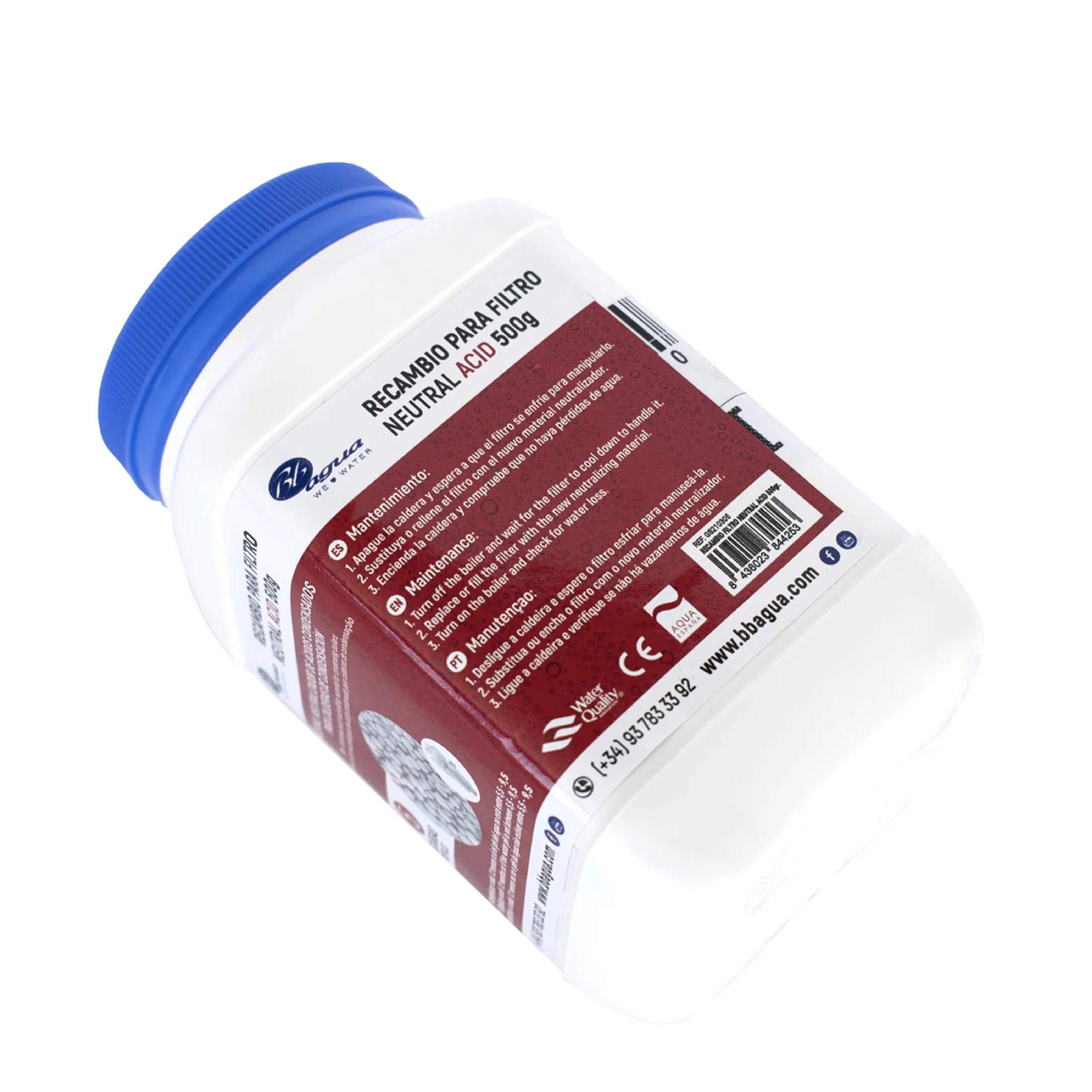 Materiale Neutralizzatore di Acido Condensato per Caldaia a Condensazione. Ricambio per filtro neutro acido della marca Bbagua. Confezione da 500 grammi. Bbagua.