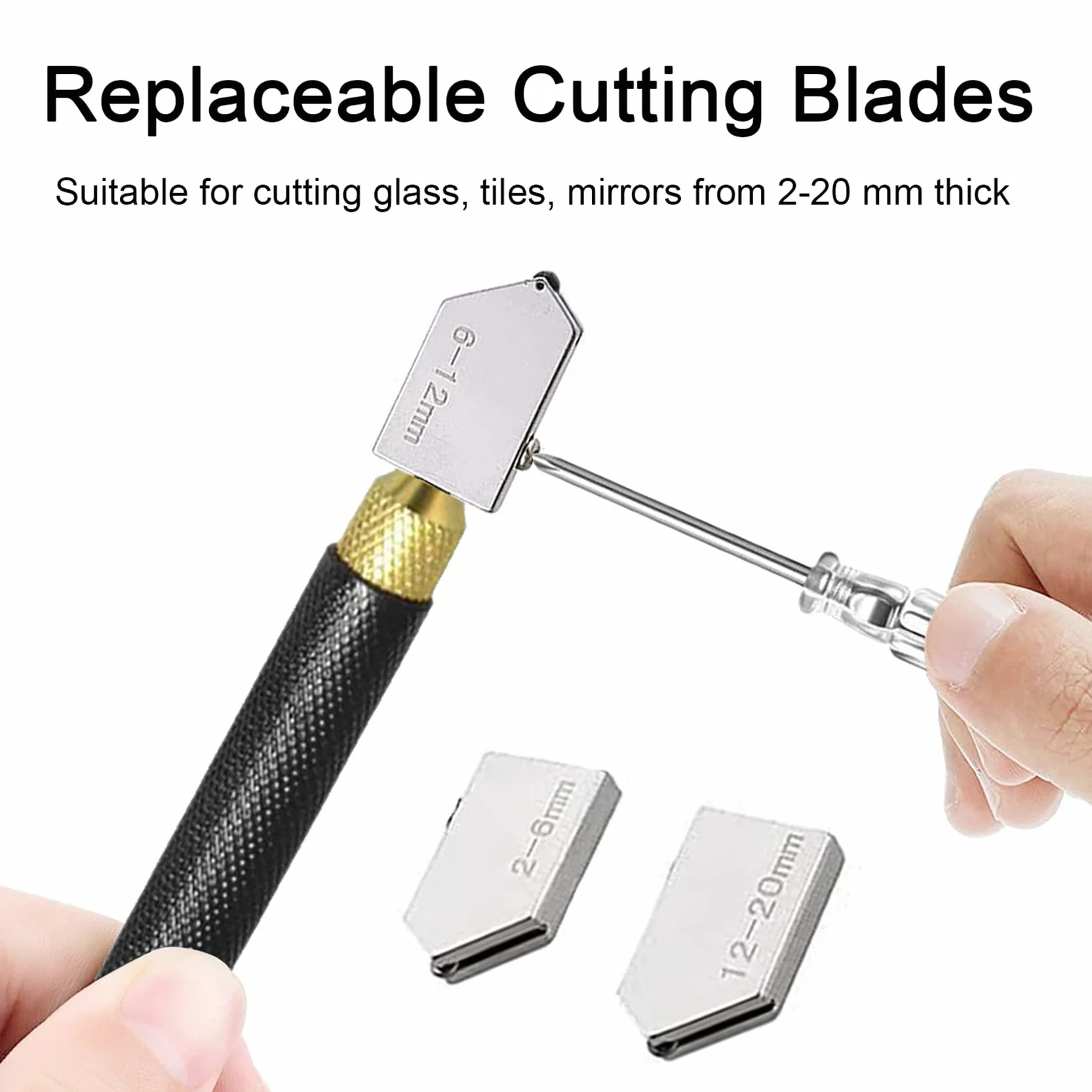 iJiZuo Tagliavetro 2mm-20mm, Tagliavetro Professionale, Carburo con Design Ergonomico Della Maniglia Gamma, per Specchio e Piastrelle in Mosaico di Vetro Spesso
