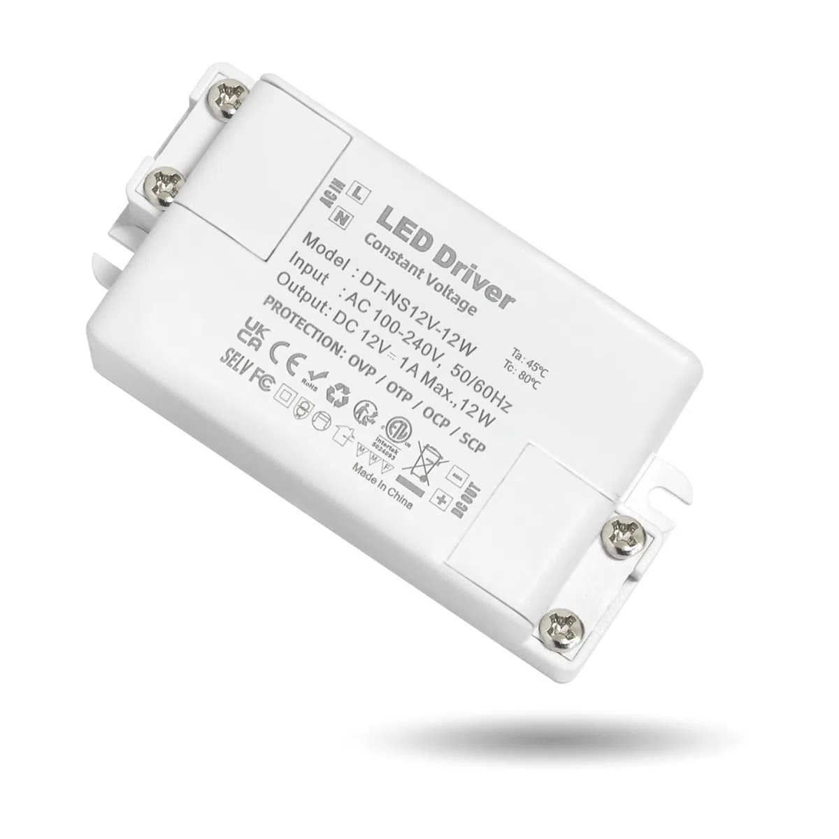 Trasformatore 220V 12v 12w, Alimentatore 12v 1 A, Trasformatore LED AC a DC, led driver 12 V, per G4, GU5.3, MR11, MR16, Lampade LED, Non dimmerabile, non sfarfallante, non rumoroso
