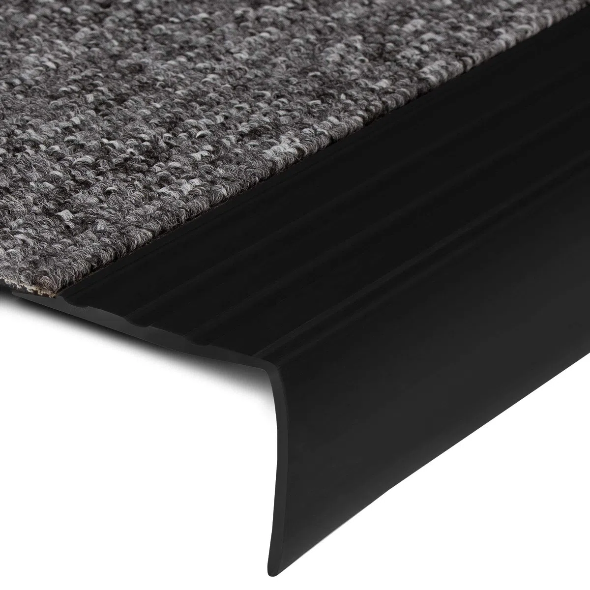 Profilo per gradini, profilo per scale in PVC a forma di L, elegante protezione per scale, in diversi colori e dimensioni, per pavimenti di tutti i tipi (120 x 4,5 x 4,2 cm, Michigan | nero)