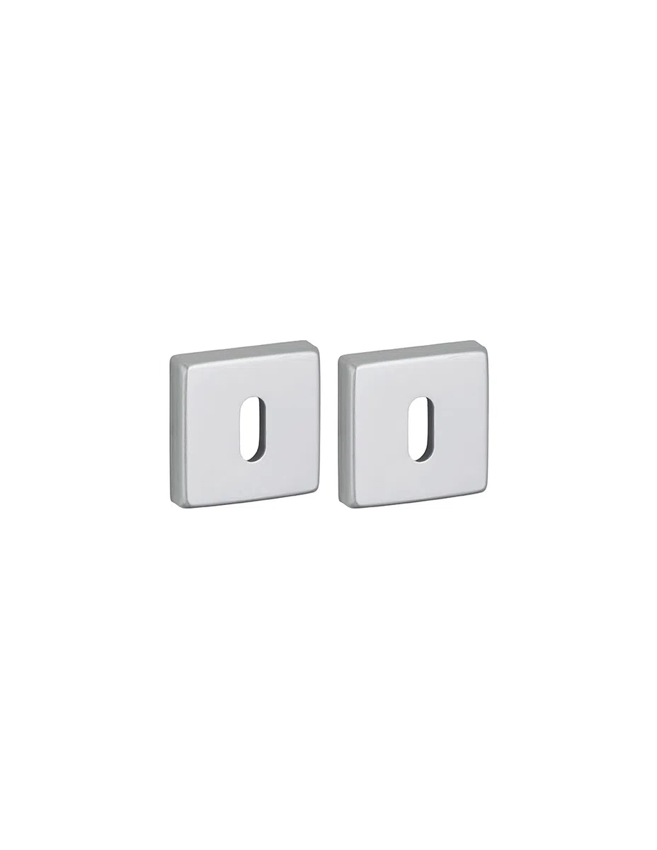 Coppia borchie, rosetta quadrata Veles 50X50 foro per chiave, argento - THIRARD