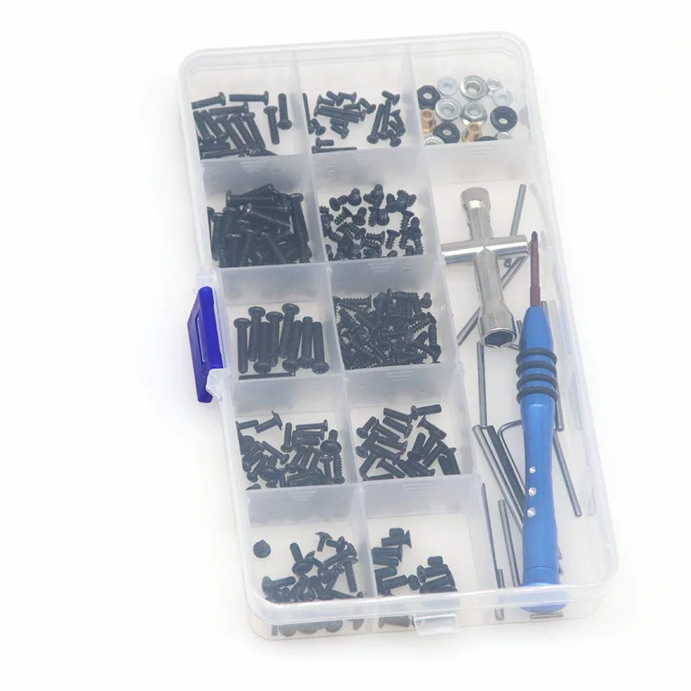 DollaTek RC viti kit scatola strumento forcellone bullone riparazione vite scatola per weili 1/14 144001 RC auto