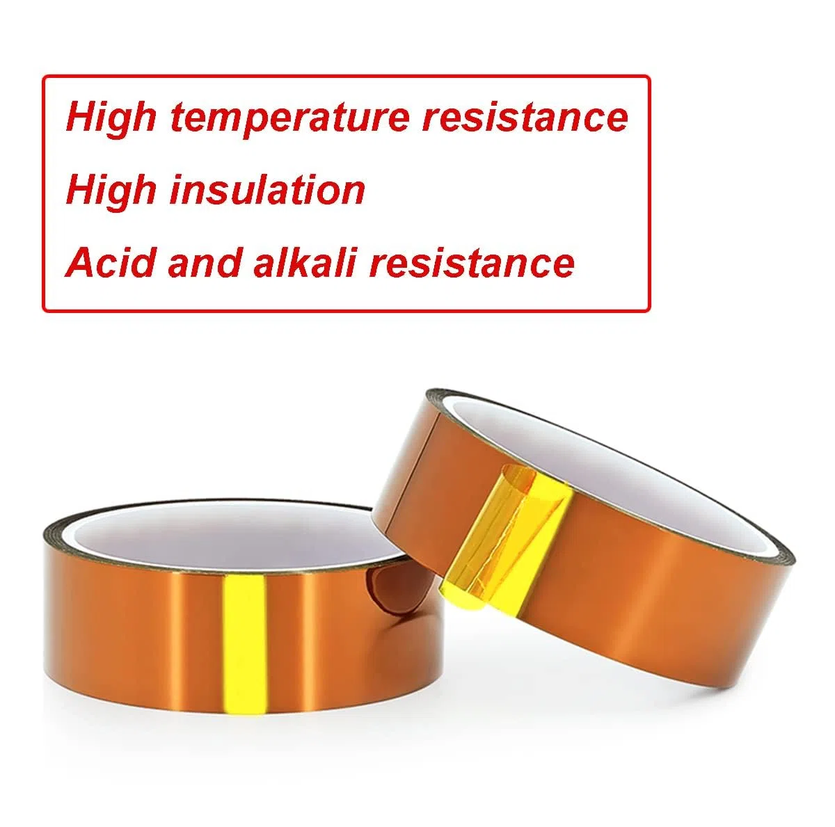 Qrity 1 Pezzi Alta Temperatura Nastro, 12mm x 33m, Nastro Resistente al Calore, Nastro Adesivo ad Alta Temperatura 260-300℃, per Stampanti 3D, Saldatura, Batteria, Copertura