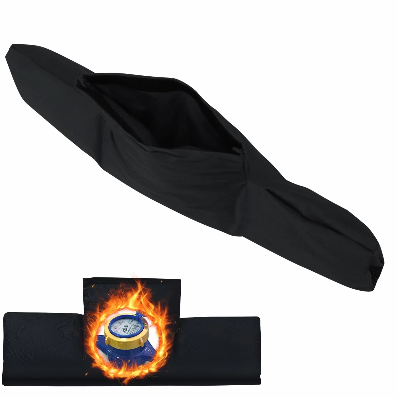 Coprirubinetto Antigelo per Esterni, 55x25cm Copri Rubinetto Antigelo, Coperchio Isolato per Contatore Acqua, Universale Copertura Isolante Contatore Acqua, Protezione Invernale dei Tubi