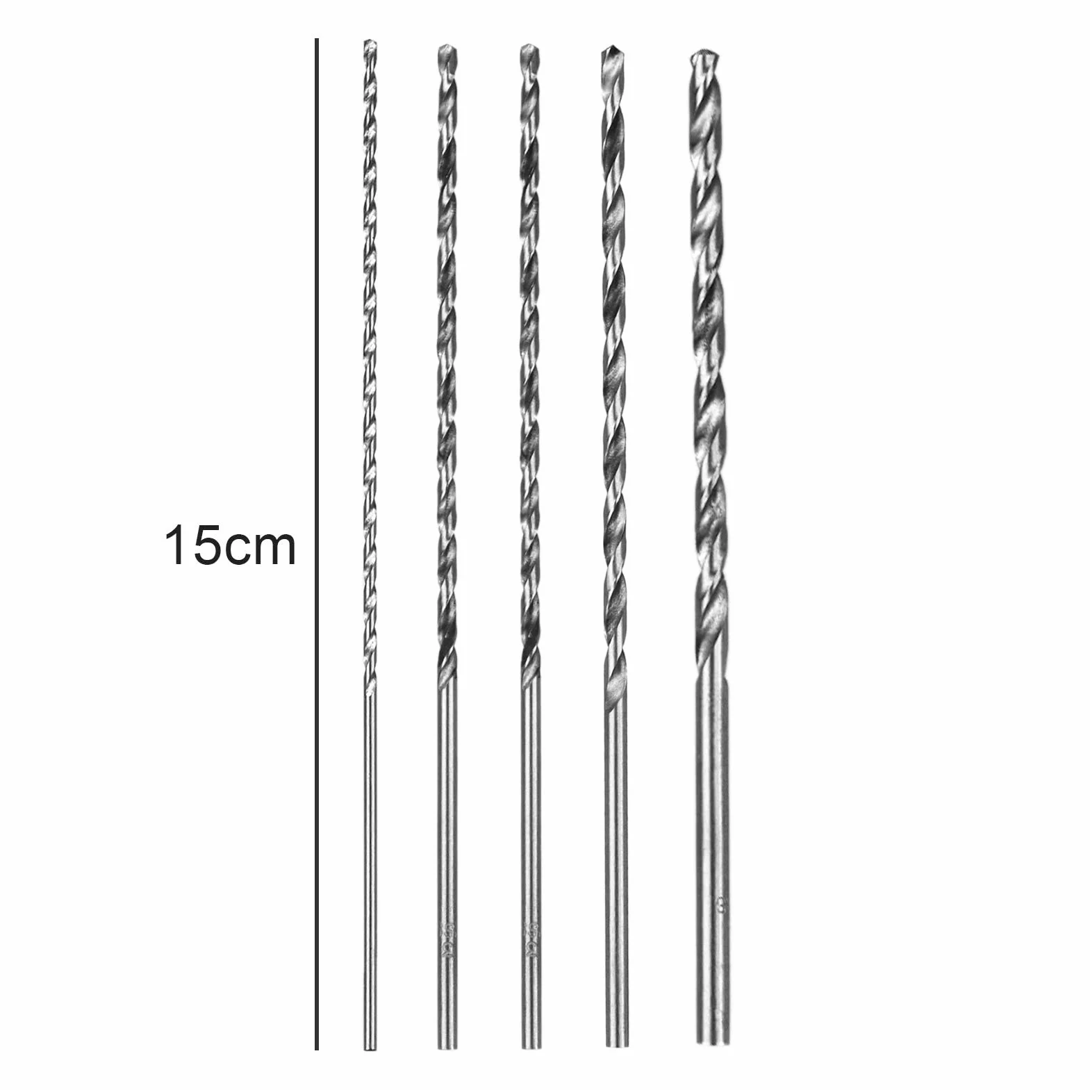 5 Pezzi Set Punte Trapano con Gambo Dritto HSS Utensile Taglio,2-5 mm Trapano legno,Punta Twist metallo Power Tools,Gambo Dritto Rivestito in Titanio Piccola Resistenza Taglio