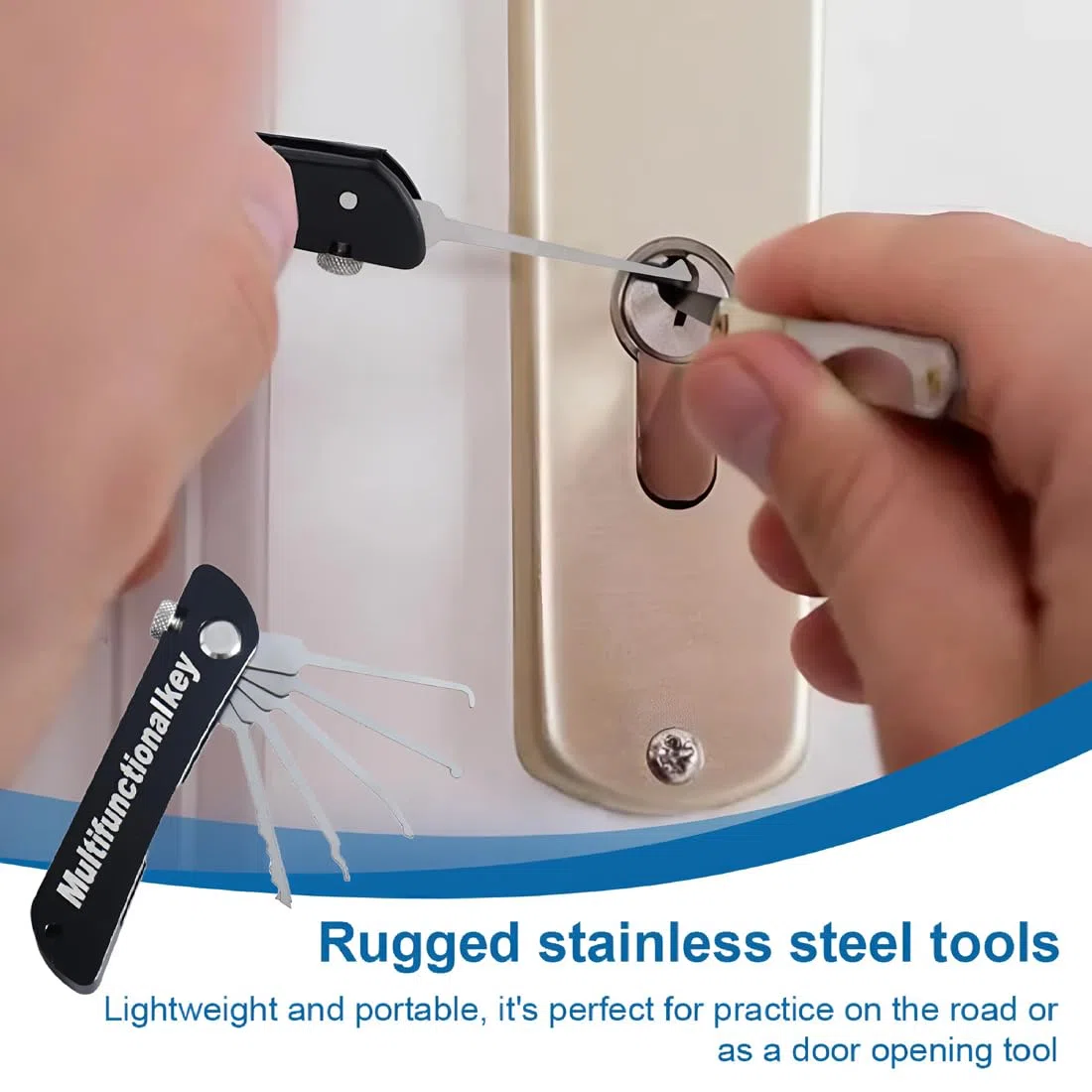 Lockpicking Set Chiave Universale Per Serrature Grimaldelli Professionali Imparare Ad Aprire Lucchetti Allenamento Grimaldello Automatico Kit Estrazione Chiavi Rotte , Nero