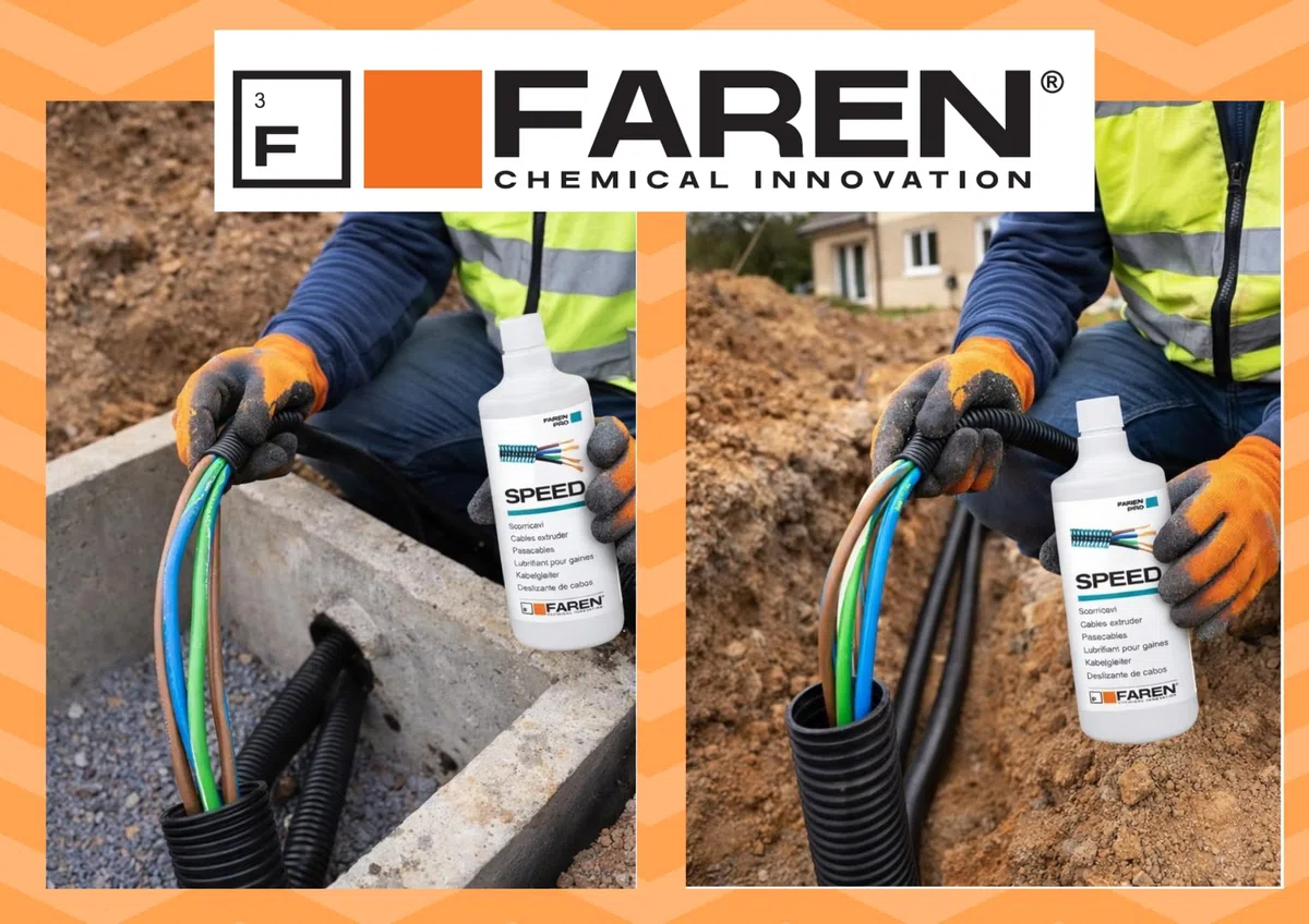 Faren SPEED Passacavi Liquido Siliconico, Lubrificante per Cavi Elettrici, Scorrimento Facile, Antigrippante per Passacavi, Tubi e Guaine, 1lt