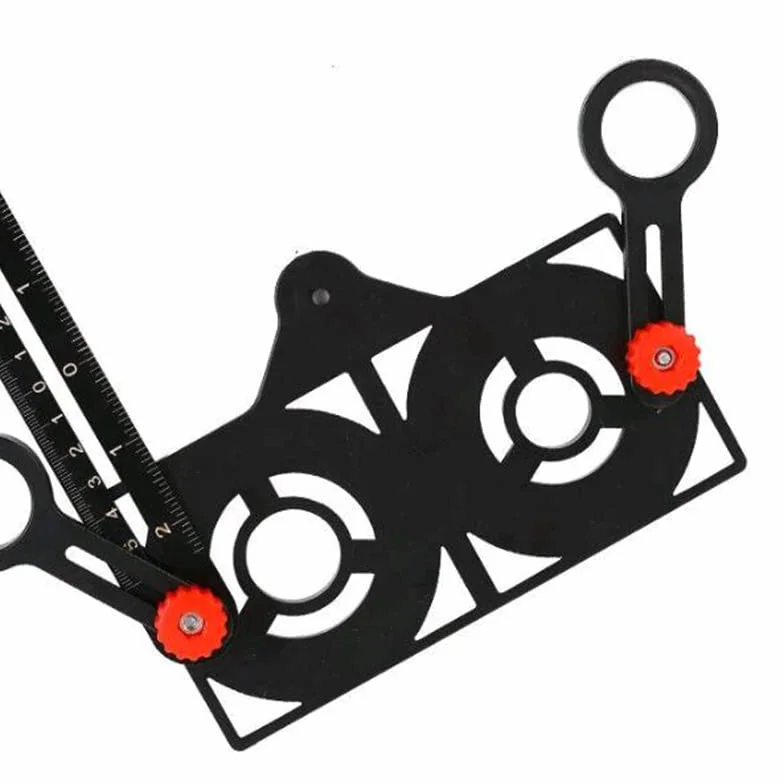 TOPWAY Righello di Misurazione Multi Angolo in Lega di Alluminio 12 Lati, Dima Angolare Strumento per Piastrelle con foro per Costruttori, Artigiani, Falegnami