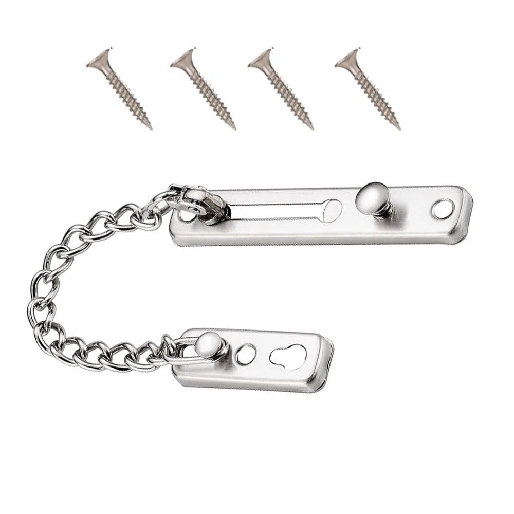 Catena Per Porta Di Sicurezza,Catena Porta, Catena di Sicurezza Della Porta, Serratura Catena di Sicurezza in Acciaio del Catenaccio della Porta della Catena Antifurto Portiere Finestre(Argento)