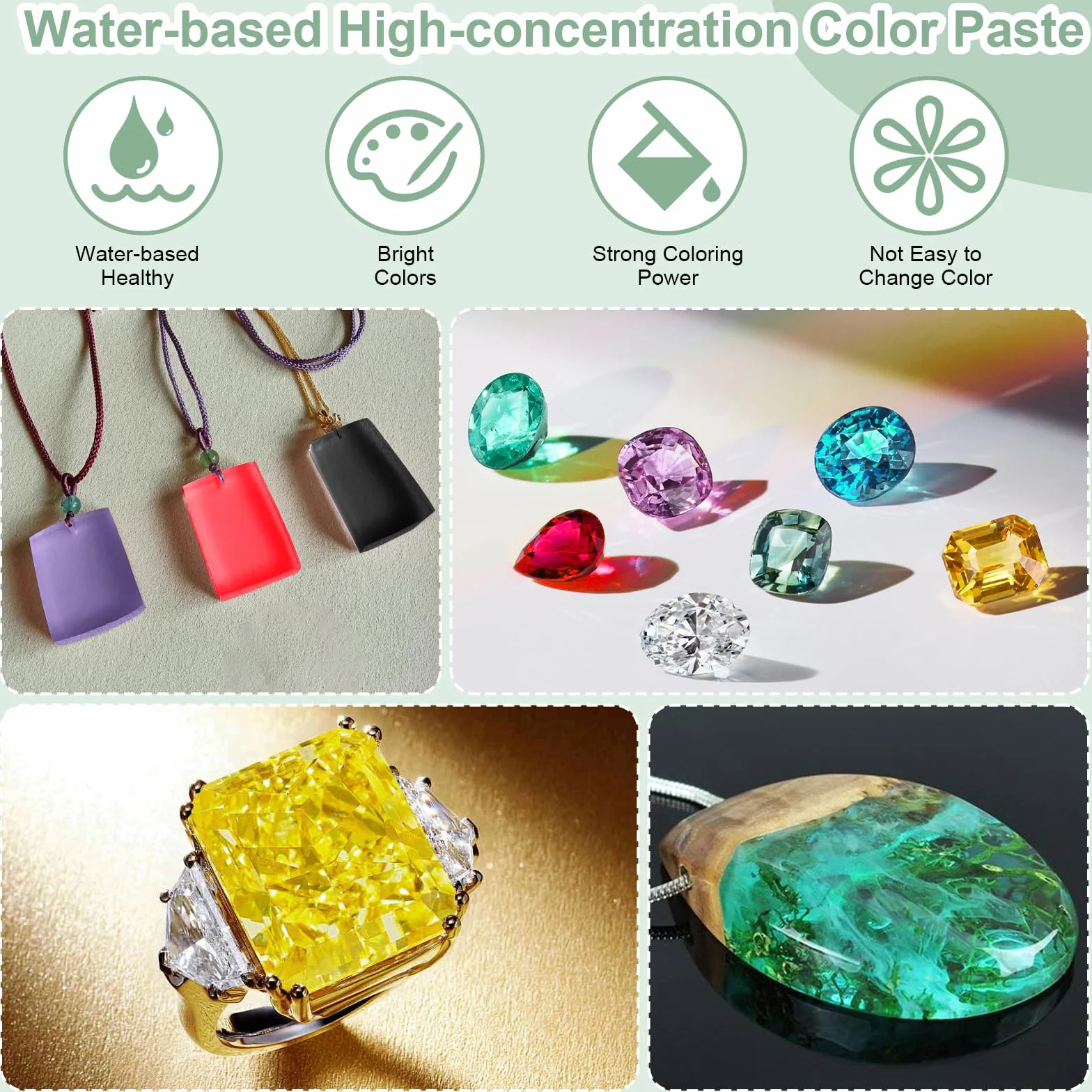 6 pigmenti colorati per colata in polvere, 10 ml, vernice a base d'acqua, alta concentrazione, polvere pigmentata per modellismo e progetti creativi