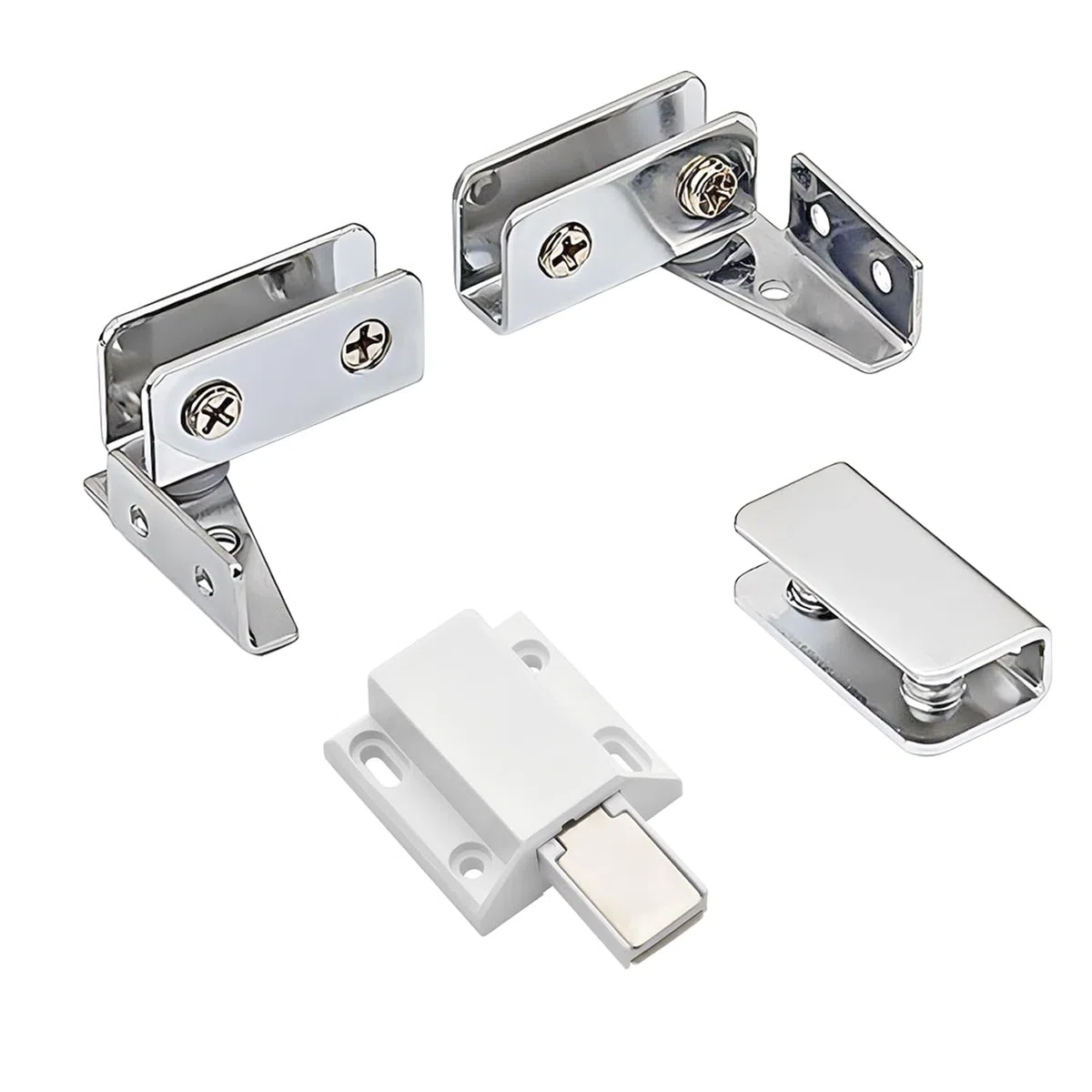 1 Set Cerniere per Porte in Vetro, Morsetti in Vetro, Supporto Laterale, per Porte di Spessore 5-8mm