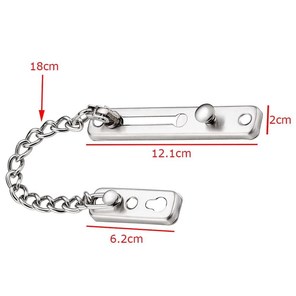 Catena Per Porta Di Sicurezza,Catena Porta, Catena di Sicurezza Della Porta, Serratura Catena di Sicurezza in Acciaio del Catenaccio della Porta della Catena Antifurto Portiere Finestre(Argento)