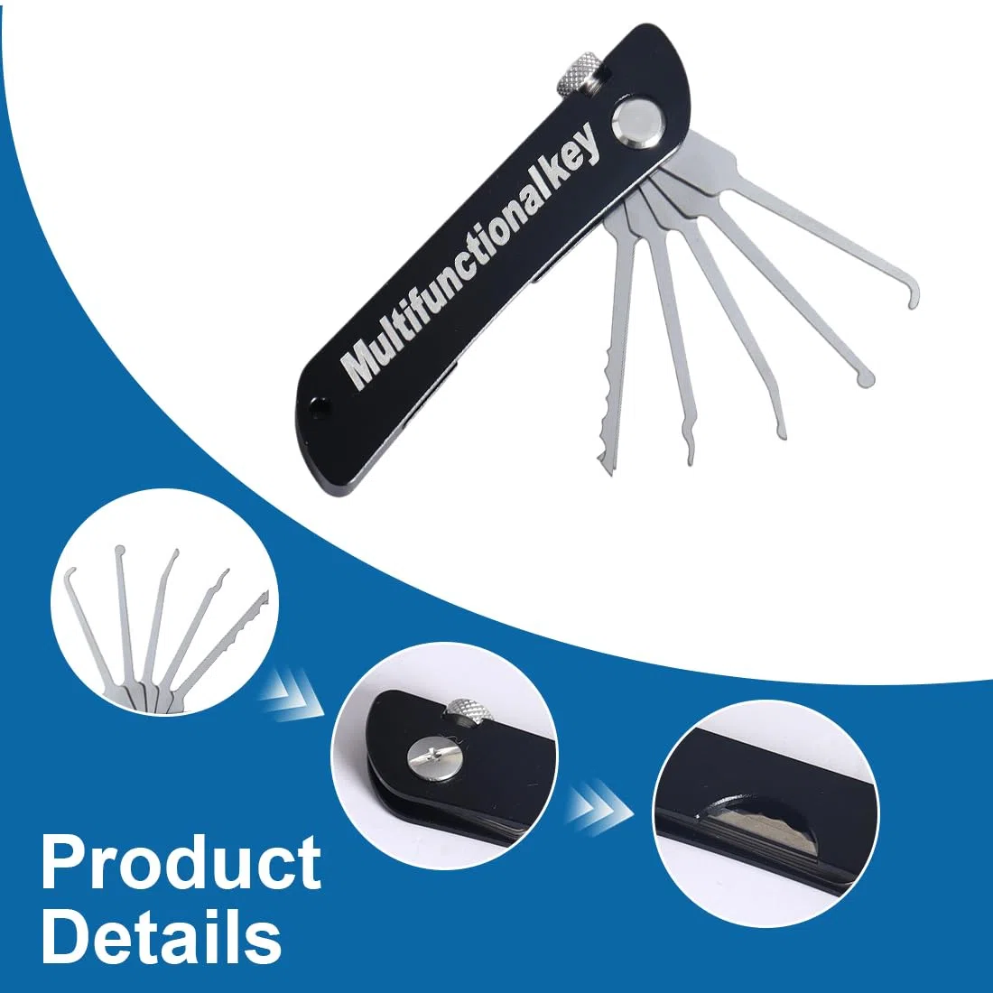 Lockpicking Set Chiave Universale Per Serrature Grimaldelli Professionali Imparare Ad Aprire Lucchetti Allenamento Grimaldello Automatico Kit Estrazione Chiavi Rotte , Nero