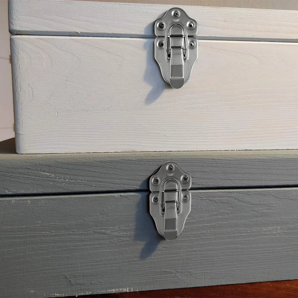 8 pezzi Toggle Latch Chiusura Chiusure a Leva Serratura per cassetta degli attrezzi cosmetici della cassetta degli attrezzi medici - Argento