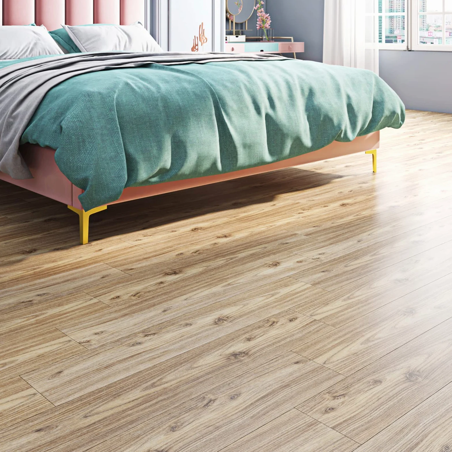 Livelynine Pavimento PVC Adesivo Effetto Legno Listoni 90x15CM Piastrelle Adesive Pavimento Cucina Linoleum Pavimenti Bagno Pellicola Adesiva Legno Rovere Carta da Parati Adesiva Muro, 4 Piastrelle