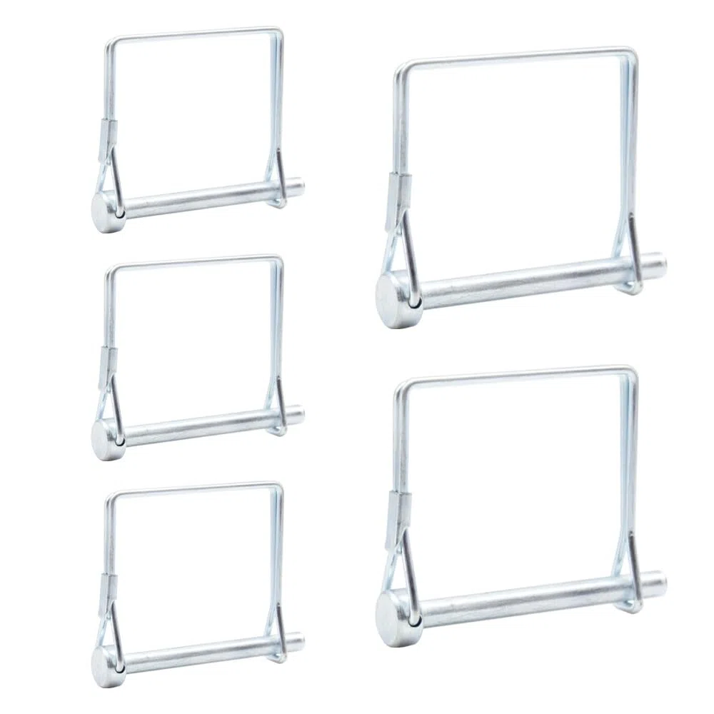 5 perni rettangolari da 6 x 60 mm, perno di bloccaggio in acciaio al carbonio, bullone di sicurezza per rimorchi di fattoria, fattoria, giardino (FSX/6 x 60 mm)