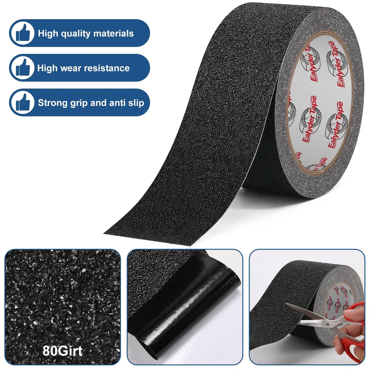 Nastro Antiscivolo 5 cm x 5 m – Nastro Adesivo Forte per Gradini, Scale e Pavimenti Interni/Esterni
