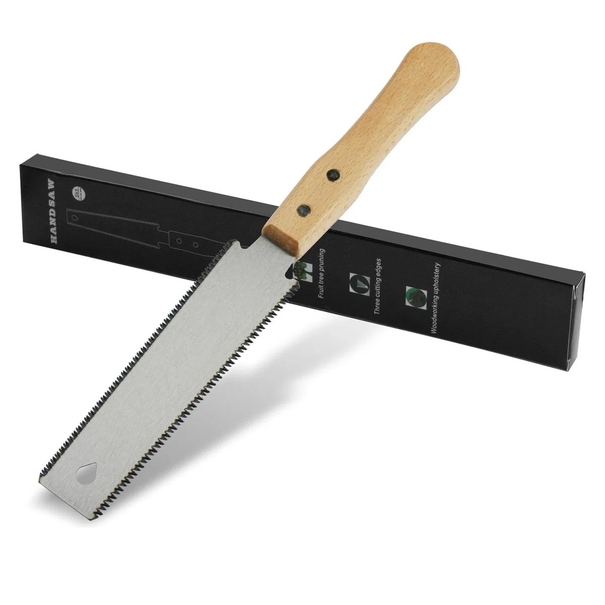 Sega A Trazione Doppia 11/17 TPI – Lama SK5 310mm Con Manico In Faggio –Kerf 1,1mm Per Taglio Fine E Basso Strappo–Durezza 50 HRC/60 HRC – Falegnameria, Giardinaggio, Edilizia, Fai-da-te