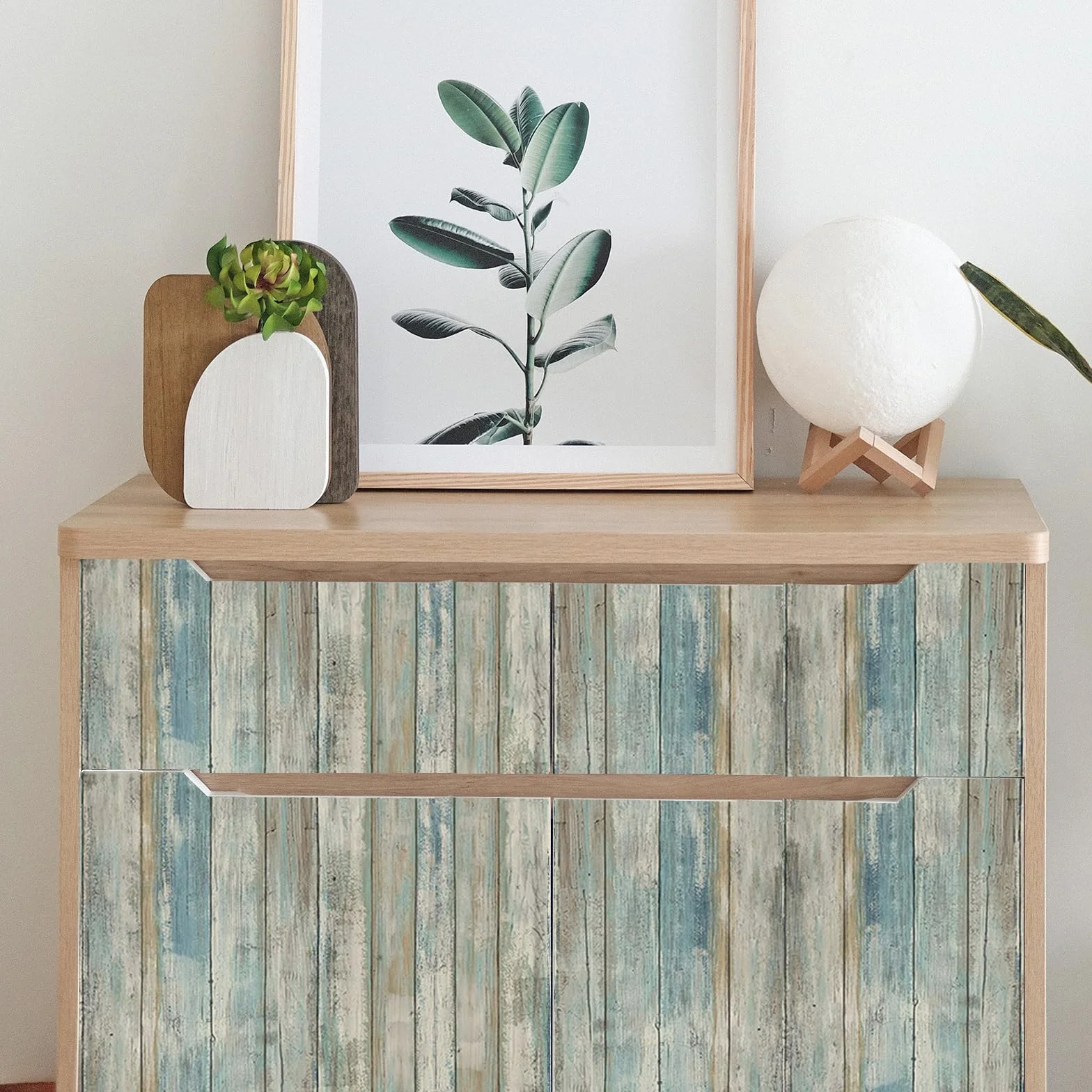 Hode Pellicola Adesiva per Mobili Blu 30x300cm, Carta da Parati Adesiva Muro Legno, Carta per Mobili Effetto Legno, Rotolo per Muro Porte Cassetti Scrivania Vinile Impermeabile