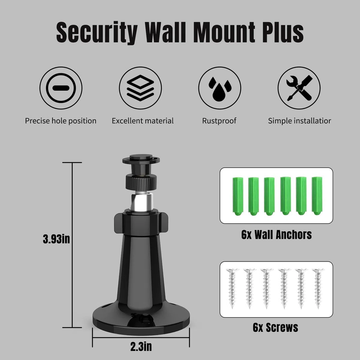 Supporto per telecamera Blink, supporto da parete regolabile per la telecamera Blink Outdoor (3ª generazione)/ Blink Outdoor 4 (4ª generazione)/ Blink Indoor/ Blink Mini 2/ Blink XT/ XT2 (Nero, 2