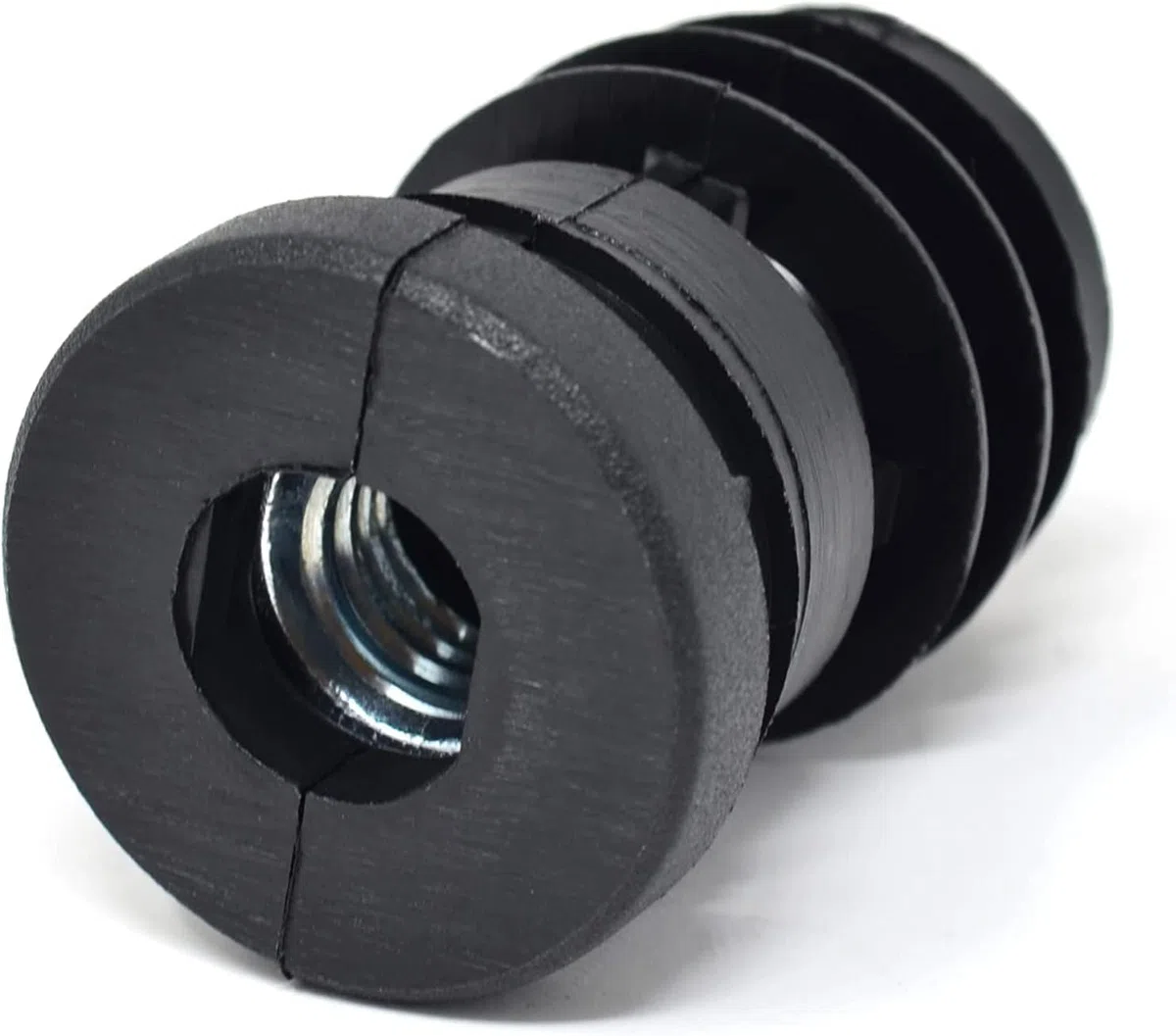 Design61 4 tappi filettati di regolazione per tubo rotondo con dado in metallo inserito, Ø 18 mm, 1,25 mm, filettatura interna M5