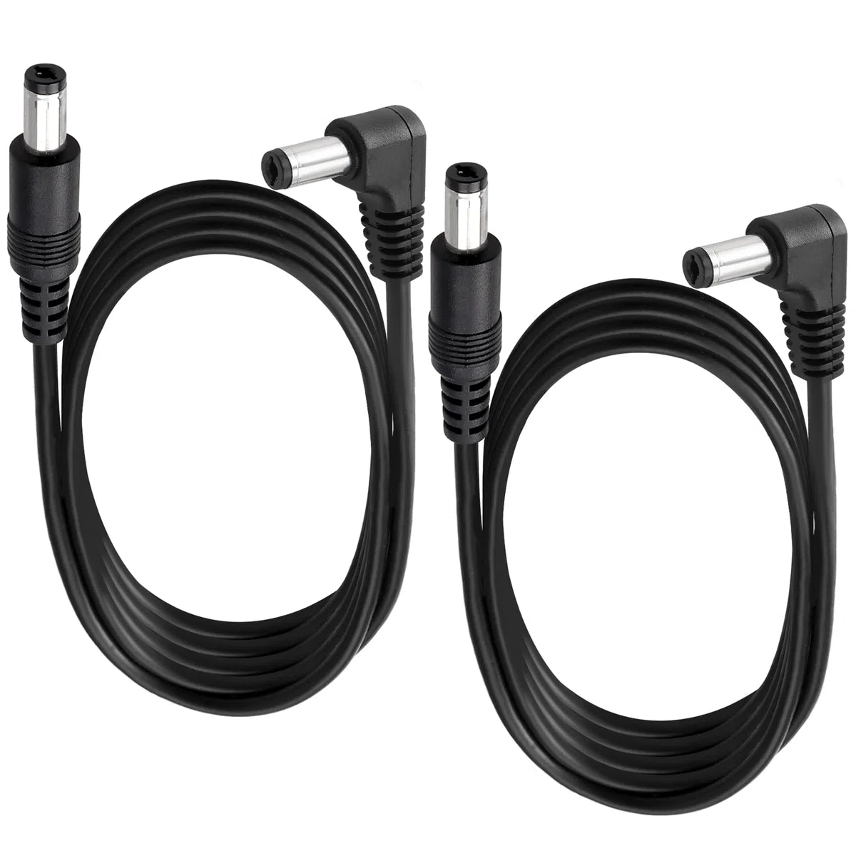 2 Pezzi 1m 5.5x2.1 mm 24V 12V Cavi di Prolunga per Alimentazione DC, DC Cavo Estensione Angolo Retto Maschio a Maschio 22AWG, per Telecamera Sicurezza CCTV, DVR, Nero