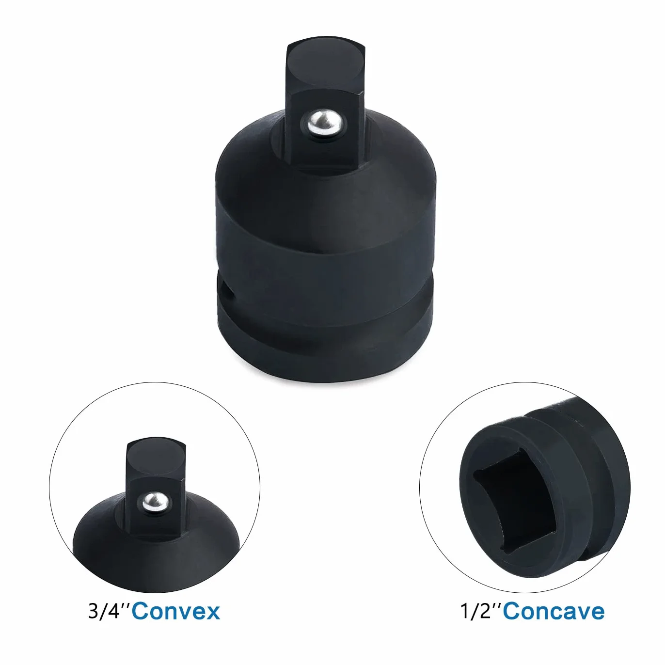 Adattatore per chiave a bussola, quadrato interno 20 mm, quadrato esterno 12,5 mm, adattatore da 3/4 a 1/2"