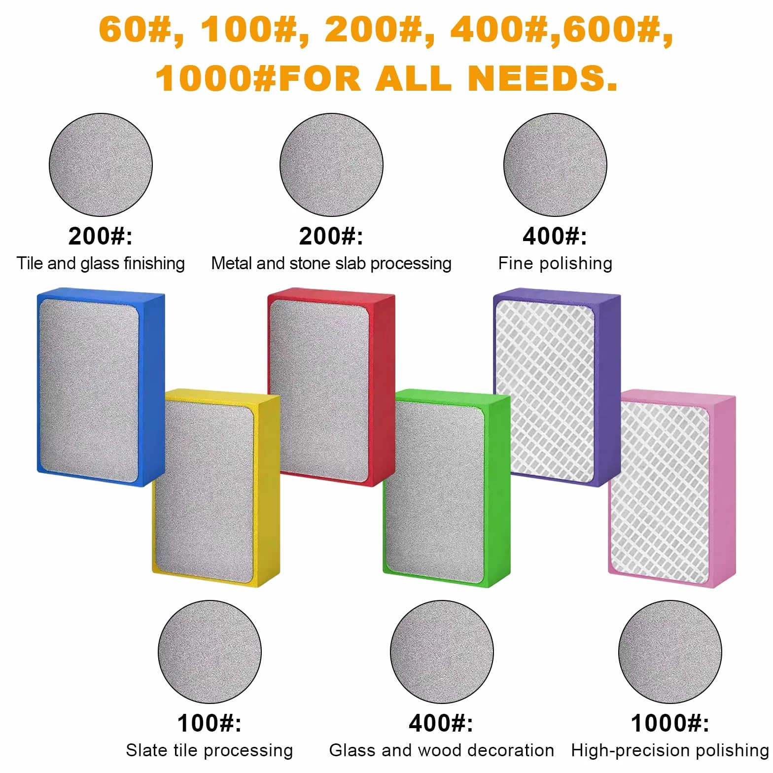 6 Pezzi Dischi Abrasivi Diamantati, per Levigare Piastrelle E Vetro, per Piastrelle In Pietra e Ceramica, Vetro, Levigatura e Rifinitura Con Diverse Grane, 60#, 100#, 200#, 400#, 600#, 1000#