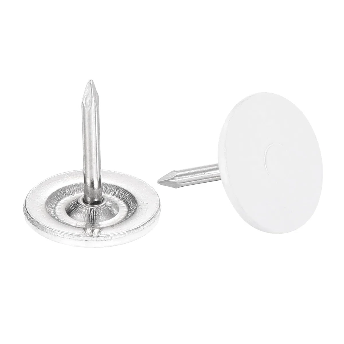 QUARKZMAN 40pz Chiodi per Rivestimenti, Testa Piatto 11mmx13mm Chiodi Decorativi per Mobili Puntine per Mobili Divani Testate, Bianco