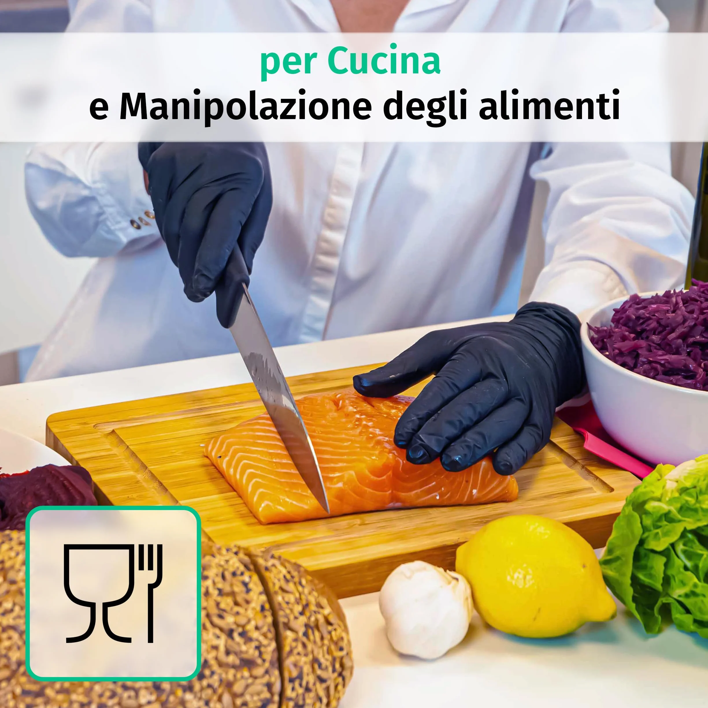 SF Guanti Nitrile XL Neri – 100 Guanti Monouso Resistenti e Professionali, Senza Lattice e Senza Polvere