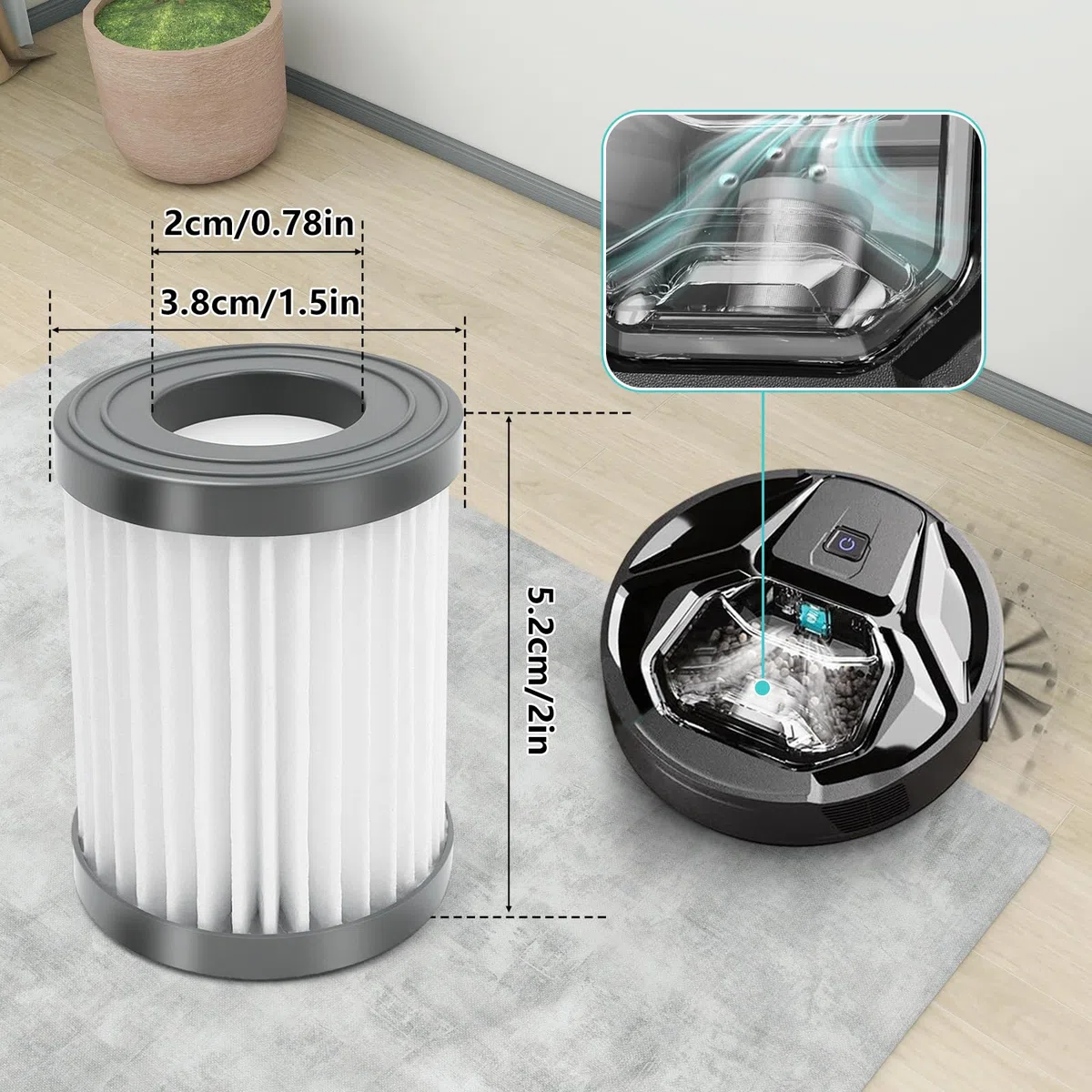 3 filtri di ricambio per aspirapolvere robot Lefant M320/M320G, filtri lavabili, accessori per aspirapolvere