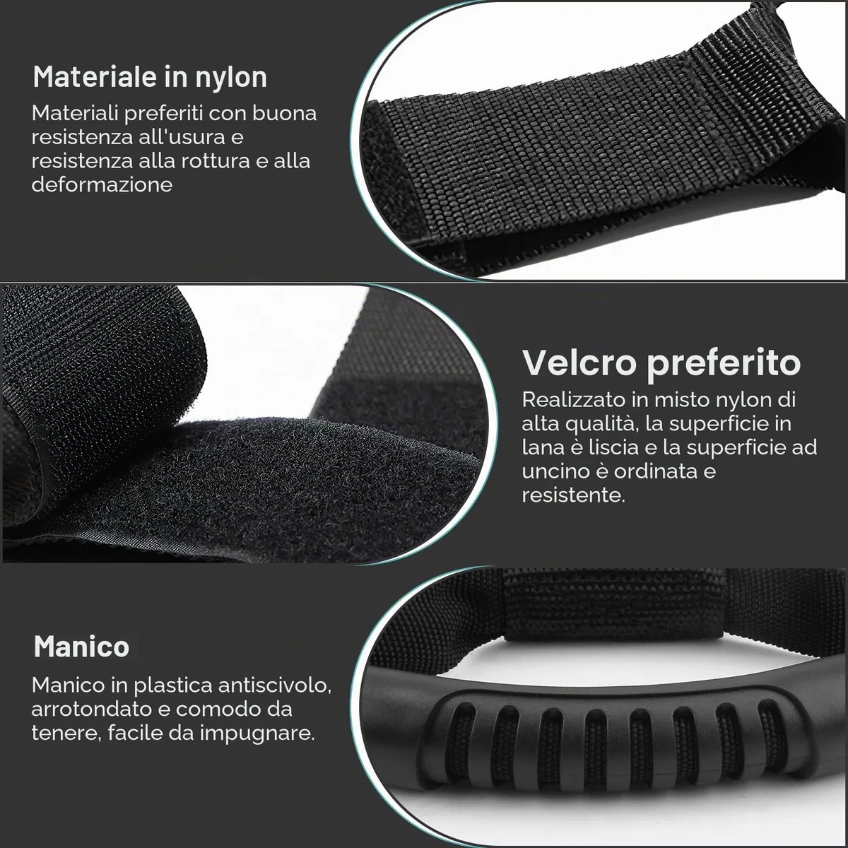 2 Pezzi Organizzatore per Cavi e Tubi con Maniglia Ergonomica, Chiusura a Strappo Regolabile da 55 cm, per Garage e Officina, Prolunga Cavo Organizer per Appendere Cavi Elettrici e Tubi da Giardino