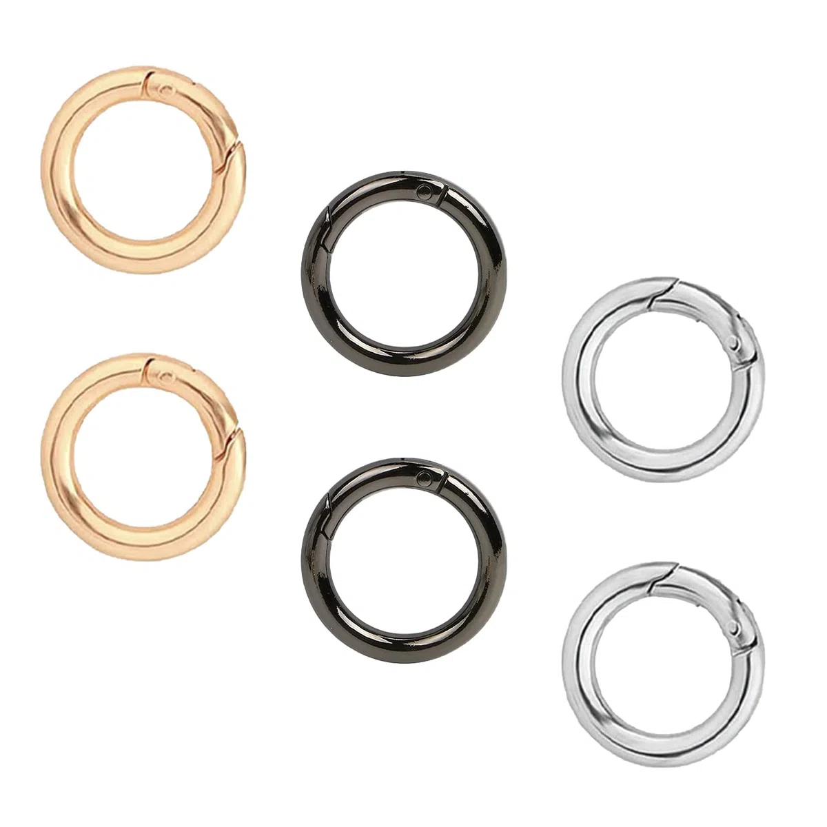 26mm Scatto Molla Rotonda, Moschettoni Piccoli Clip Scatto Molla Rotonda 6 Pezzi Anello Portachiavi, Moschettoni per Borse, Anelli Aperti, Moschettoni a Innesco Gancio Fibbia Portachiavi-O