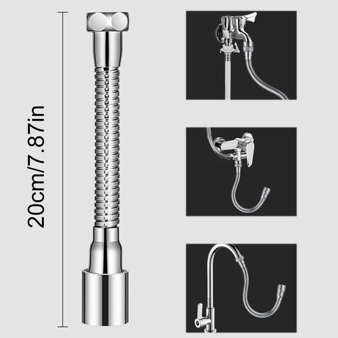 1 PezzoRubinetto Prolunga 20cm Girevole, Tubo in Acciaio Inossidabile per Lavello Cucina e Bagno