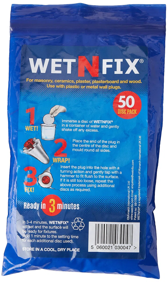 WETNFIX (50 contenuti) - Fissa rapidamente i tasselli a parete sciolti. Niente più infissi traballanti
