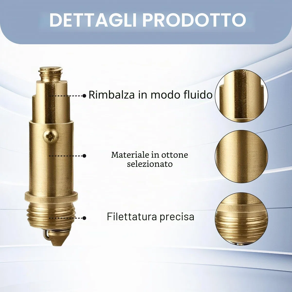 3 Pezzi Accessori per Lavelli Bullone, Valvole di Scarico Pop-Up Lavabi Click Clack Piletta Sostituzione Meccanismo, in Ottone, per la Maggior Parte dei Lavandini, Tappo di Scarico del Bacino