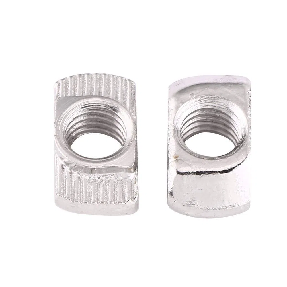 50Pz M8 T Scanalatura Dado Femmina d'Argento in Acciaio al Carbonio Placcato Zincato, Standard Europeo Profilo in Alluminio per Estrusione(EU40-M8 × 19,5 × 10)