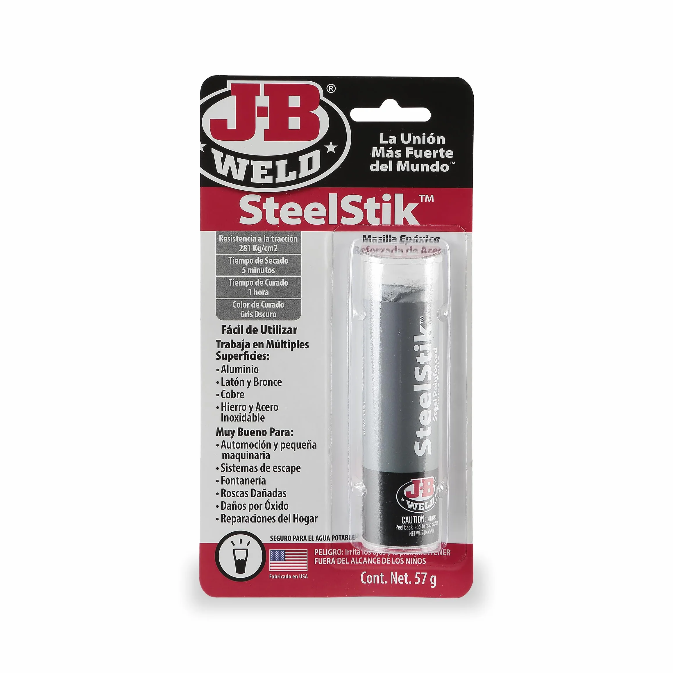J-B Weld 8267SPA - Barretta per metallo - Mastice riparatrice - Bicomponente - Molteplici superfici - 57g