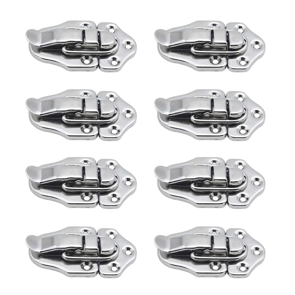 8 pezzi Toggle Latch Chiusura Chiusure a Leva Serratura per cassetta degli attrezzi cosmetici della cassetta degli attrezzi medici - Argento