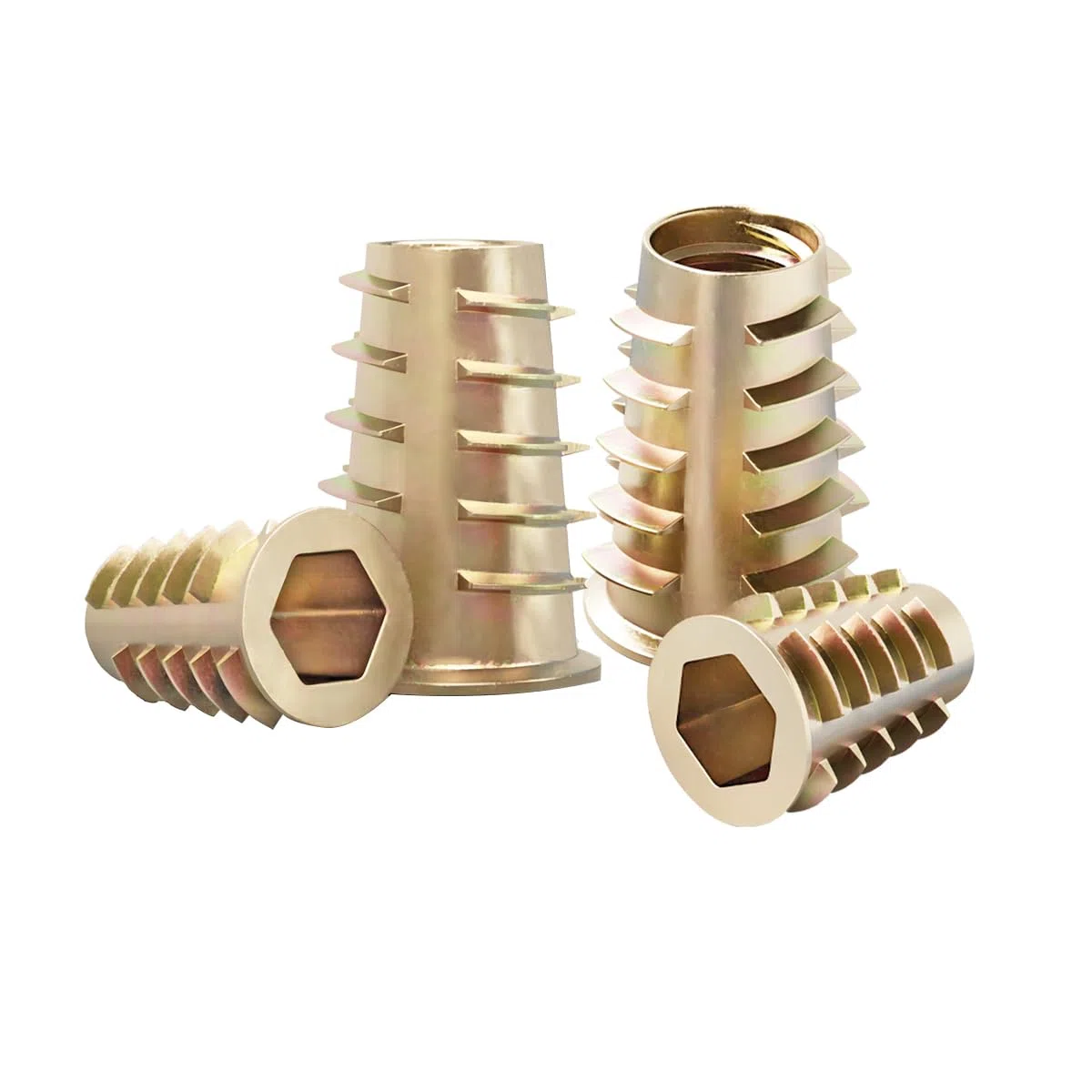 Qrity Dadi a Testa Esagonale Filettati in Lega di Zinco, 20 Pezzi M8 x 13mm Dadi con Inserto Filettato, Dadi Filettati per Legno per Mobili